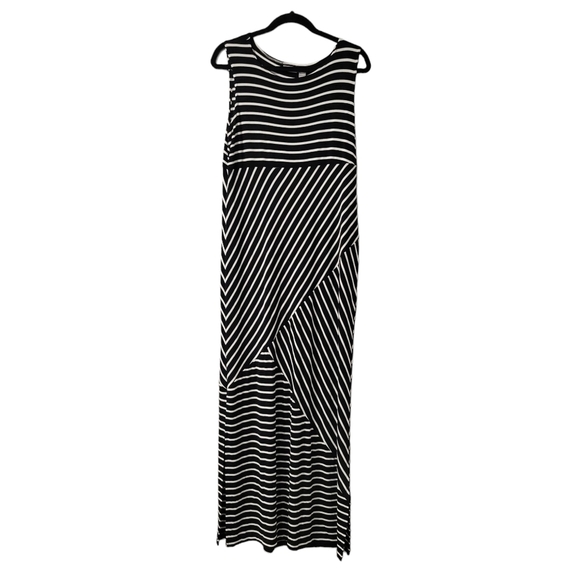 Dresses & Skirts - Chicos Travelers Stretch Mixed Stripe Simone Maxi Tank Dress SZ 2 or 12/14